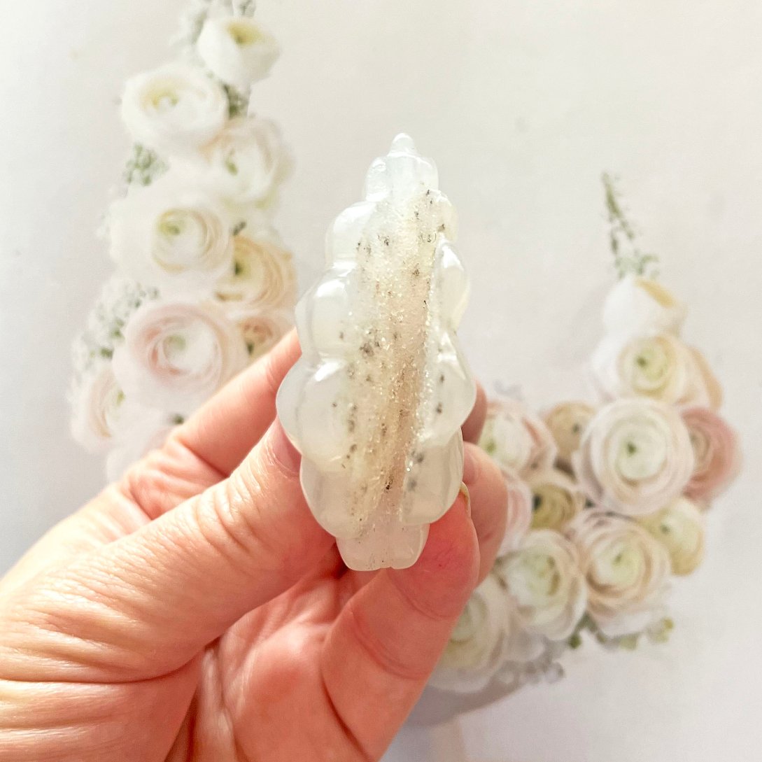 Druzy Agatę shell carving