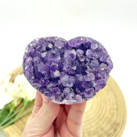 Amethyst cluster heart shaped