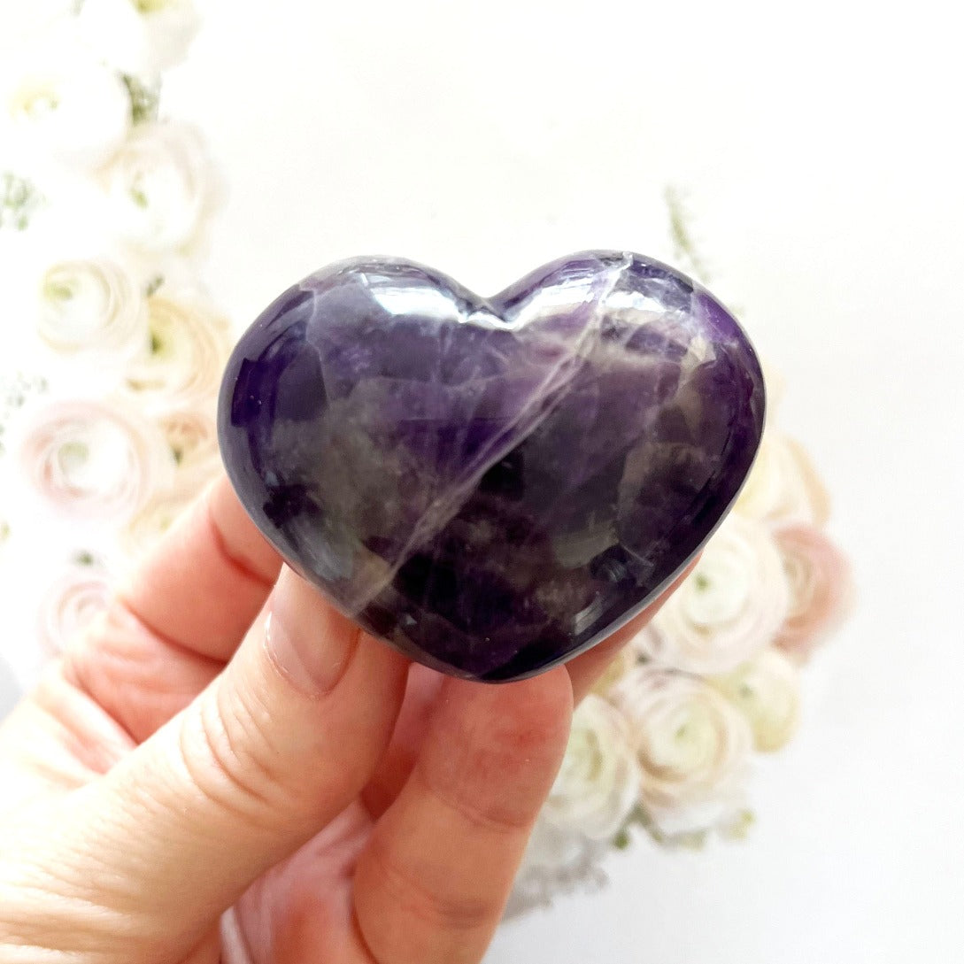 Amethyst puffy heart