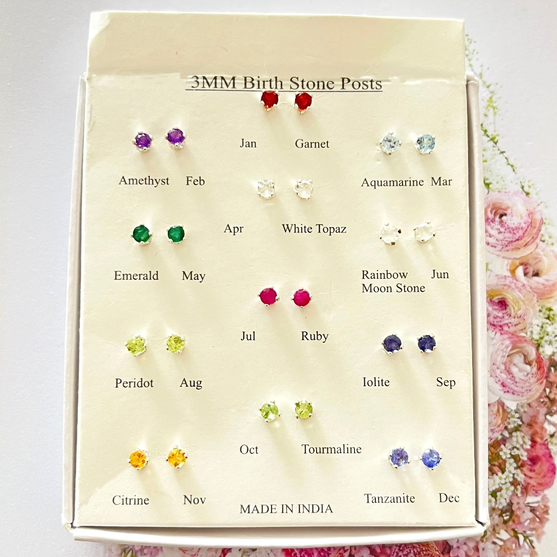 Crystal birthstone earrings