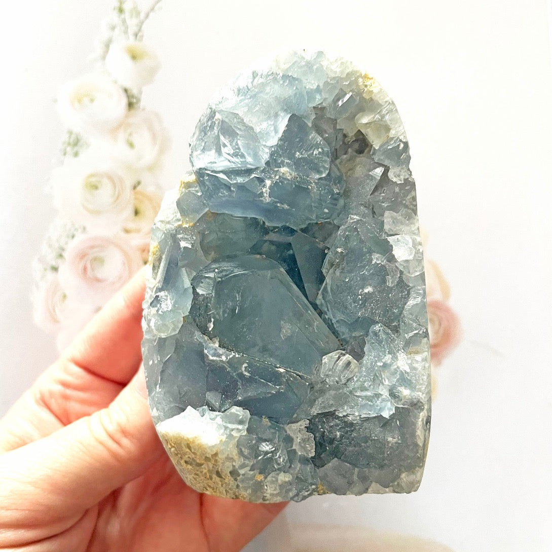 Celestite cluster freeform crystal raw