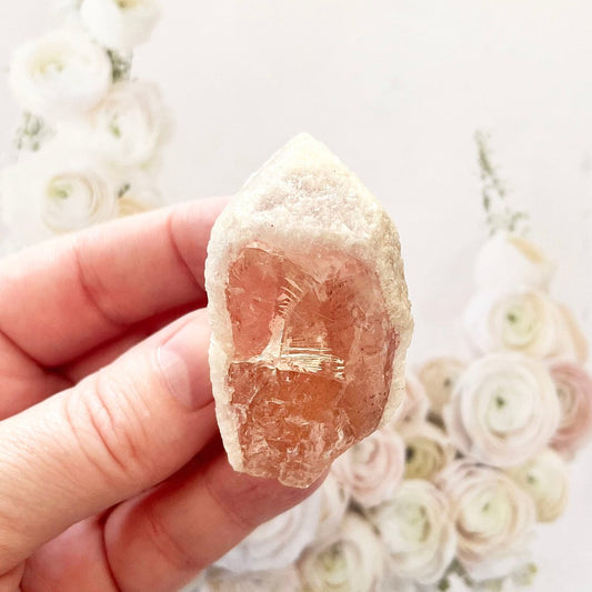 Pink lemurian dreamsicle crystal