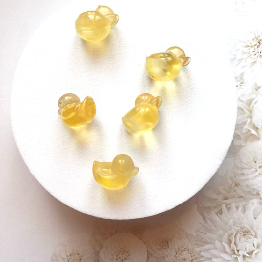 Yellow fluorite duck carving