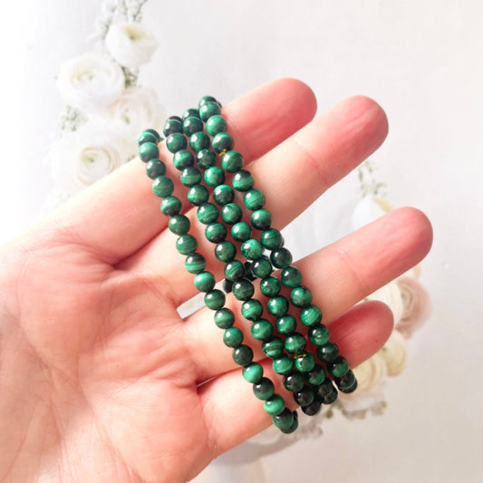 Malachite bracelet 5mm crystal jewellery