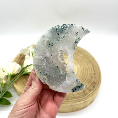 Druzy moss Agate moon