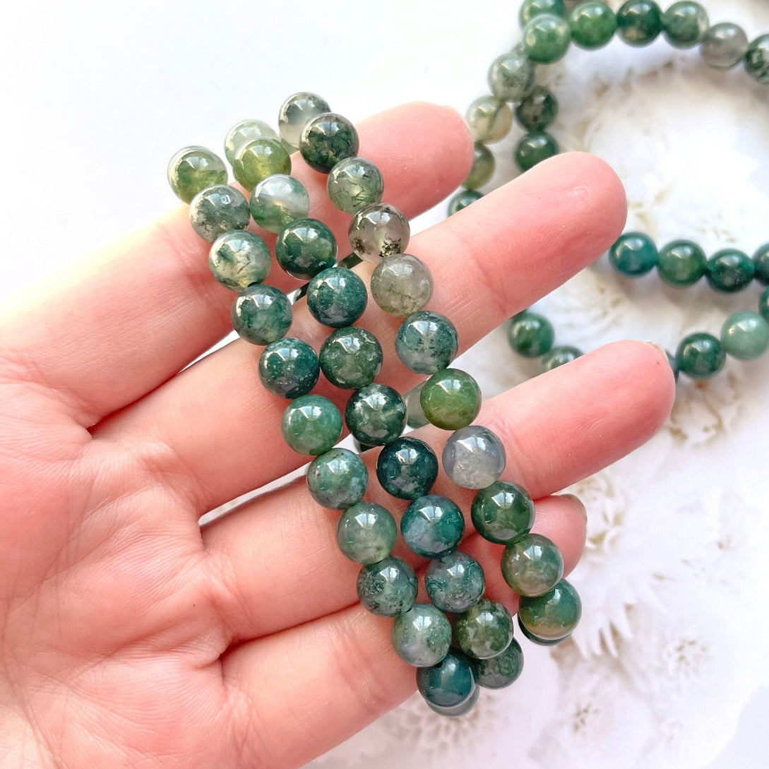 moss agate bracelet 8mm