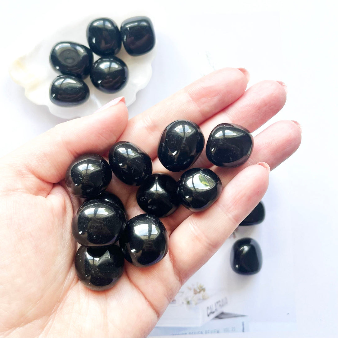 Obsidian tumble stones australia