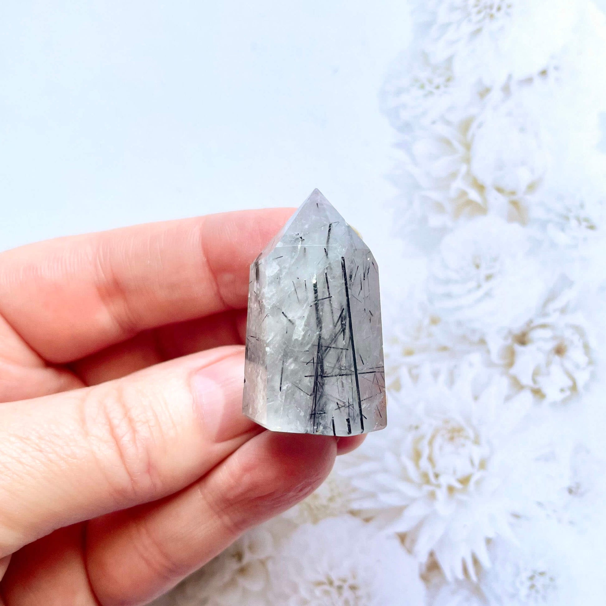 tourmaline in quartz mini generator crystal