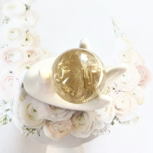 Natural citrine sphere crystal with rainbows