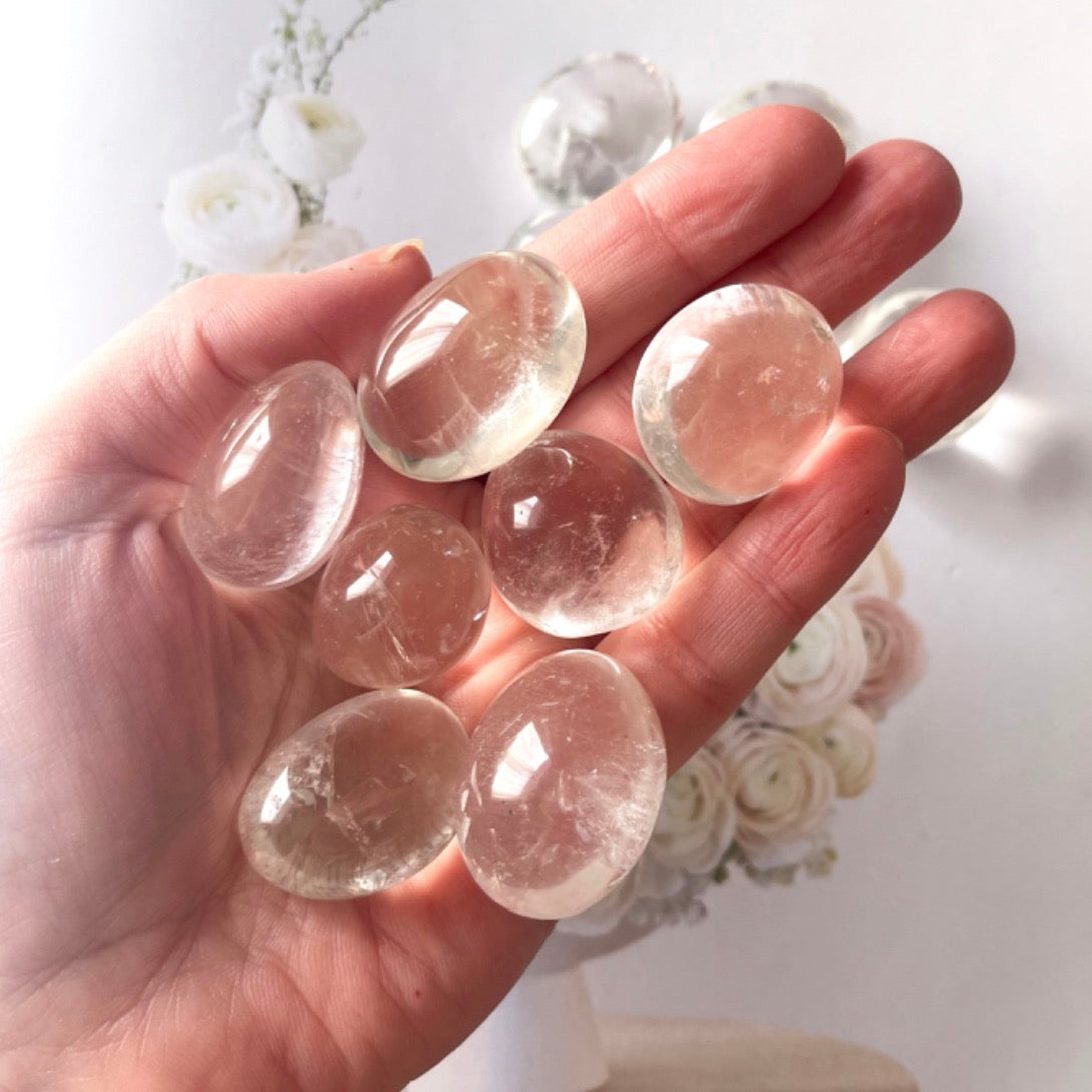 large clear quartz tumble stone