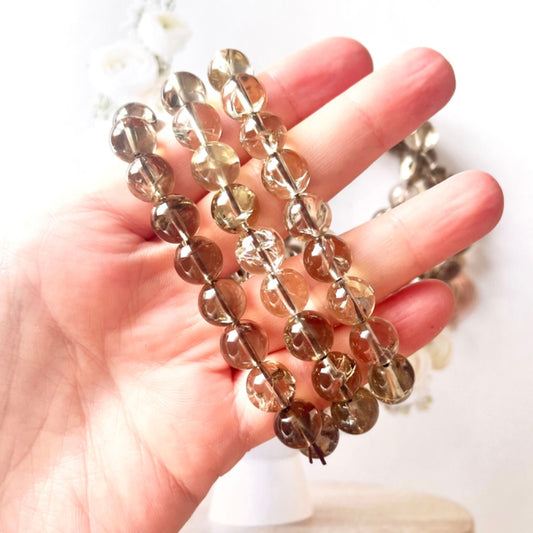 smoky quartz with rainbows 100 bracelet