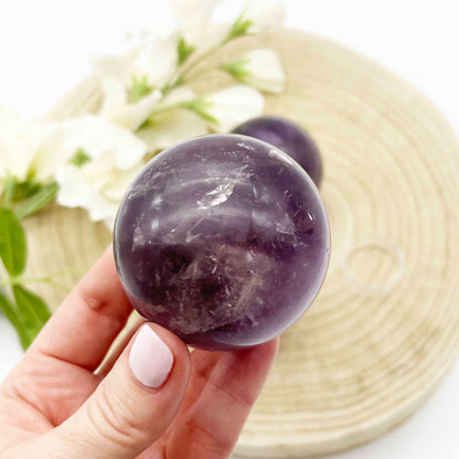 Amethyst crystal sphere