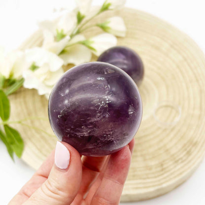 Amethyst crystal sphere