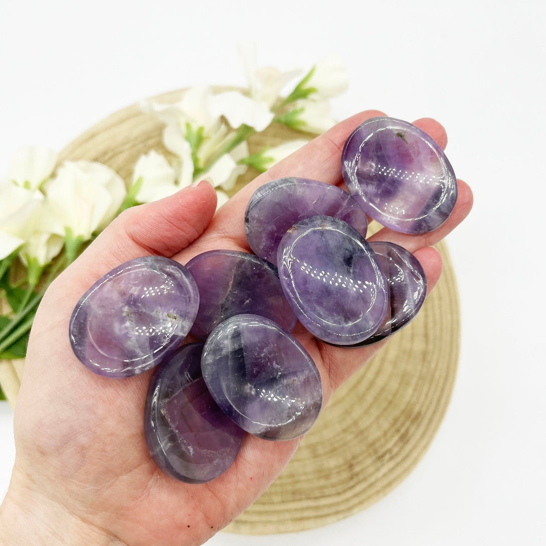 Amethyst worry stone thumb stone Australia. Someday Dream Co.