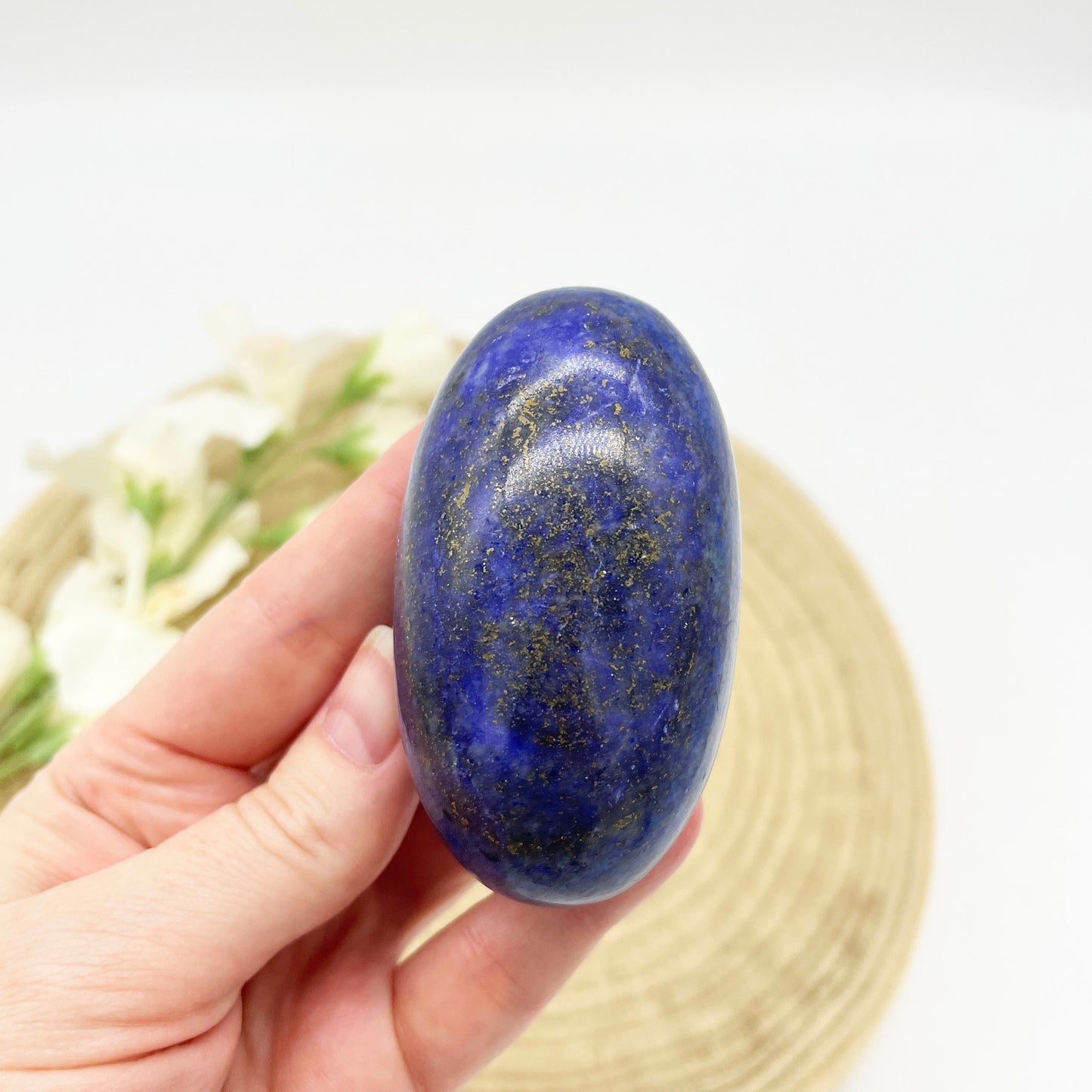 Lapis Lazuli Shiva lingam polished stone Australia with sodalite and pyrite