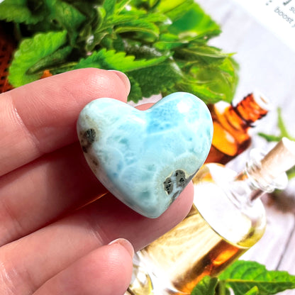 Larimar heart shaped crystal. Someday Dream Co.