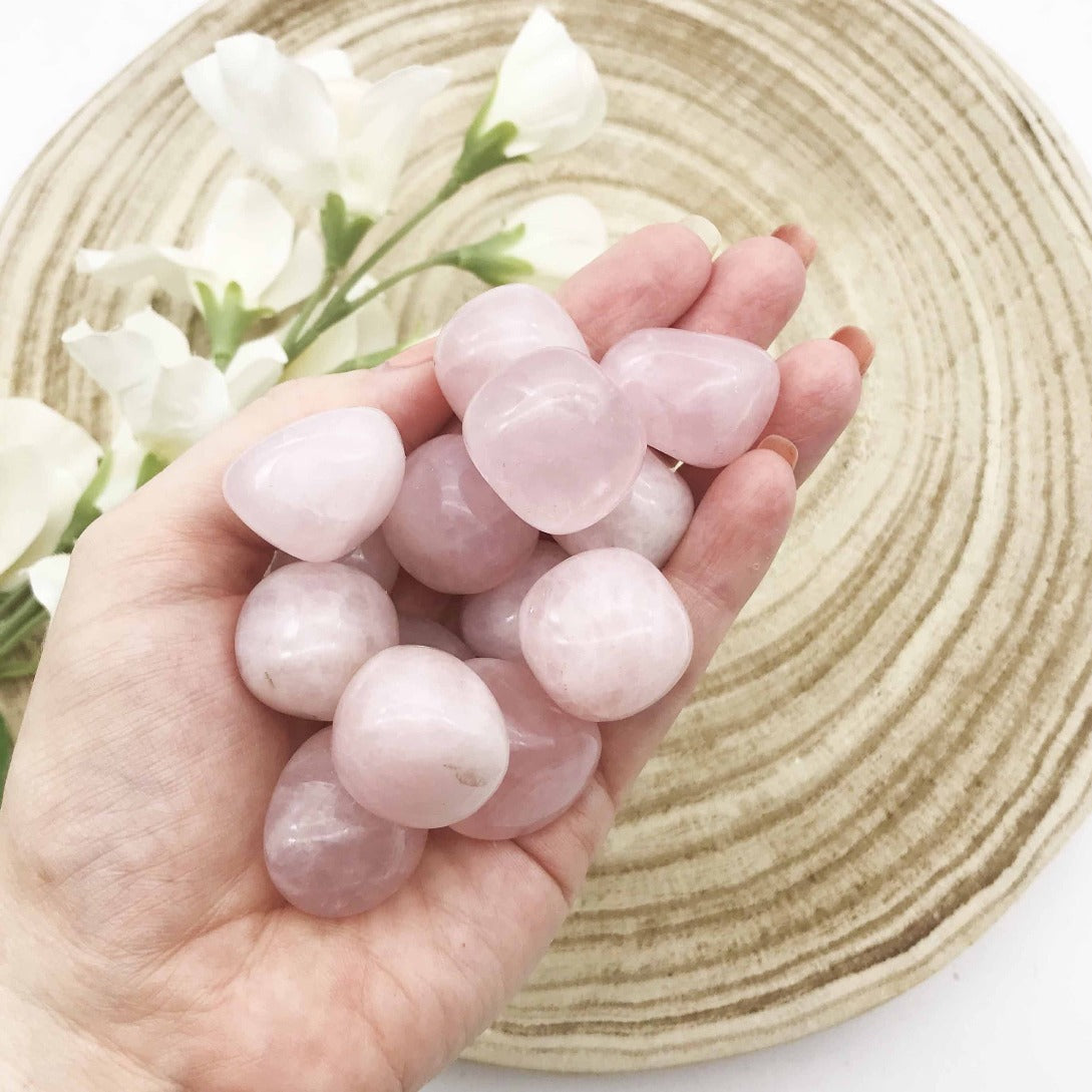 Rose Quartz Tumbled Stones Australia. Someday Dream Co. Polished rocks