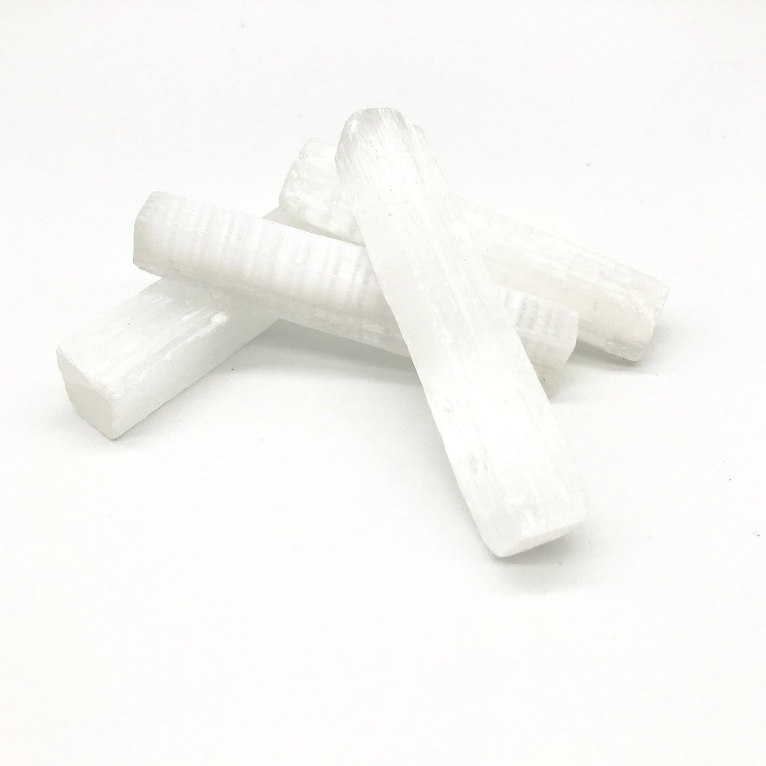 Selenite Stick or satin spar natural stone. Selenite rod. Someday Dream Co