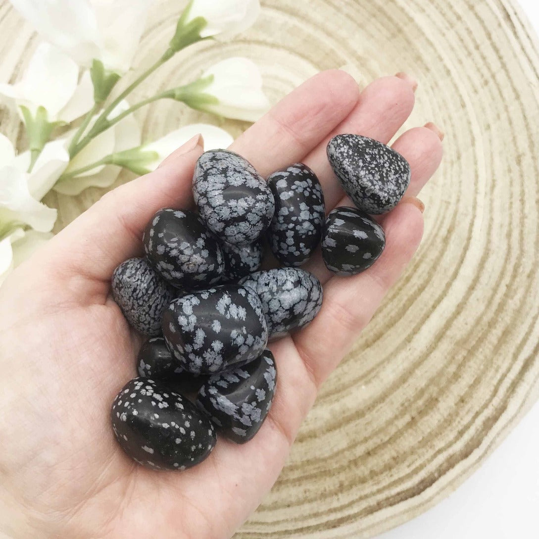 Snowflake Obsidian tumbled stones