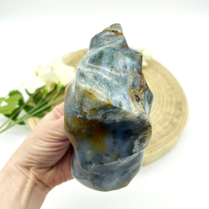 Ocean Jasper flame shaped crystal carving Australia