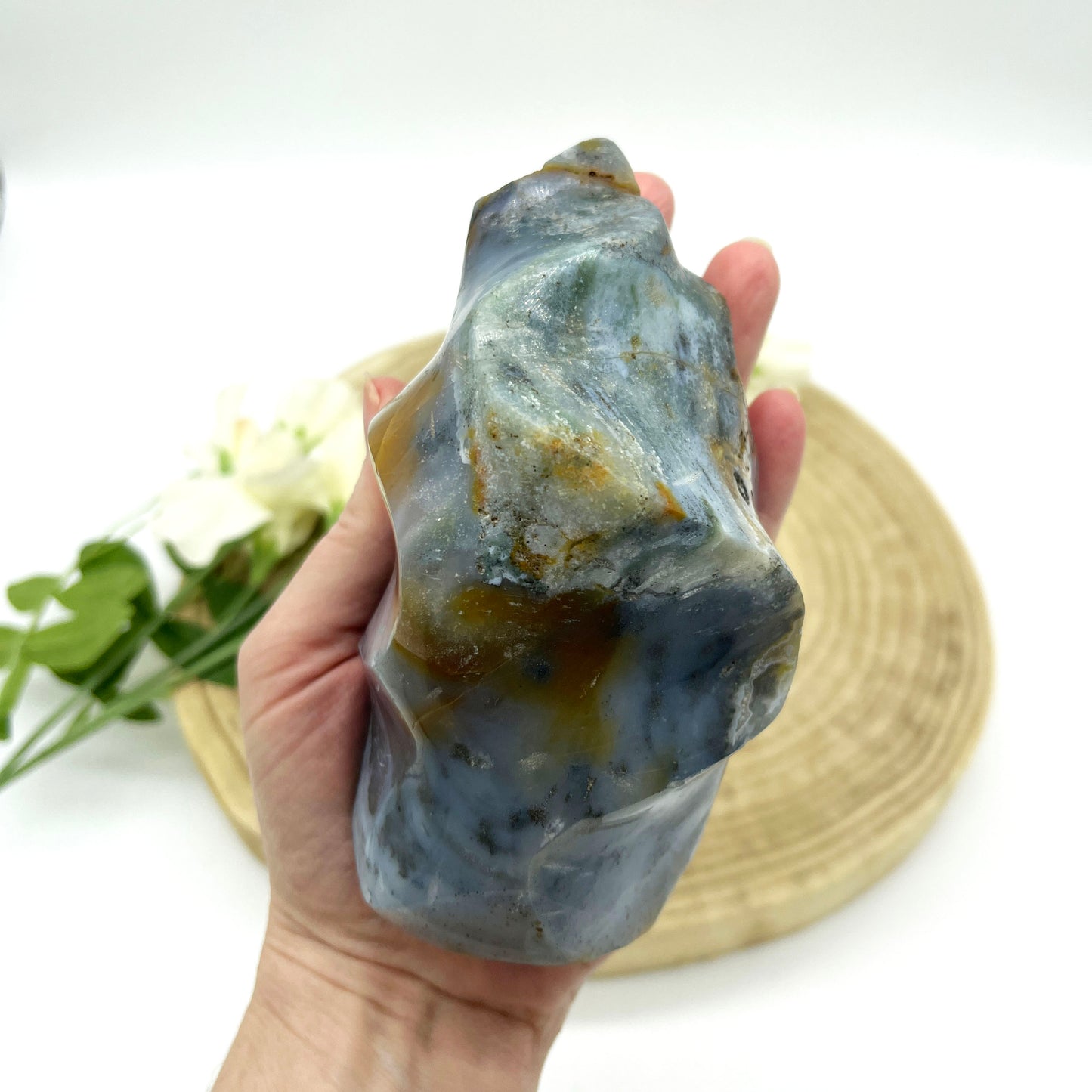 Blue Ocean Jasper flame crystal