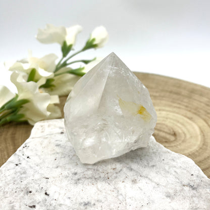 quartz crystal polished point with rough base