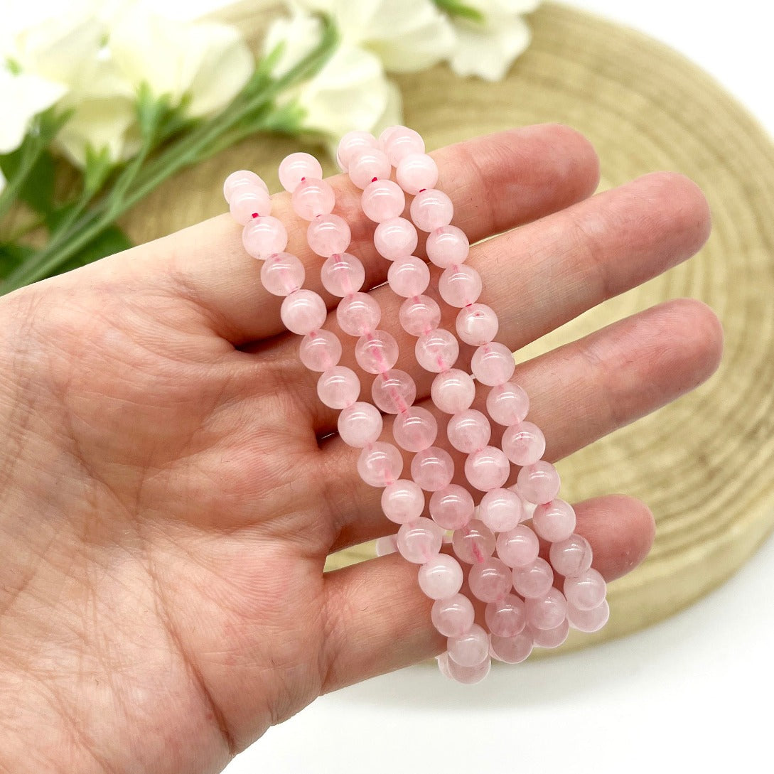 Rose quartz crystal bracelet. Someday Dream Co